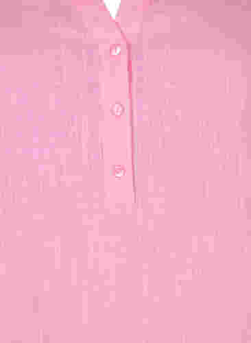 Skjortebluse i bomuld med v-udskæring, Rosebloom, Packshot image number 2