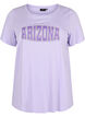 Bomulds t-shirt med printdetalje, Lavender ARIZONA, Packshot image number 0