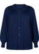 Strikcardigan i viskose med knapper, Navy Blazer, Packshot image number 0