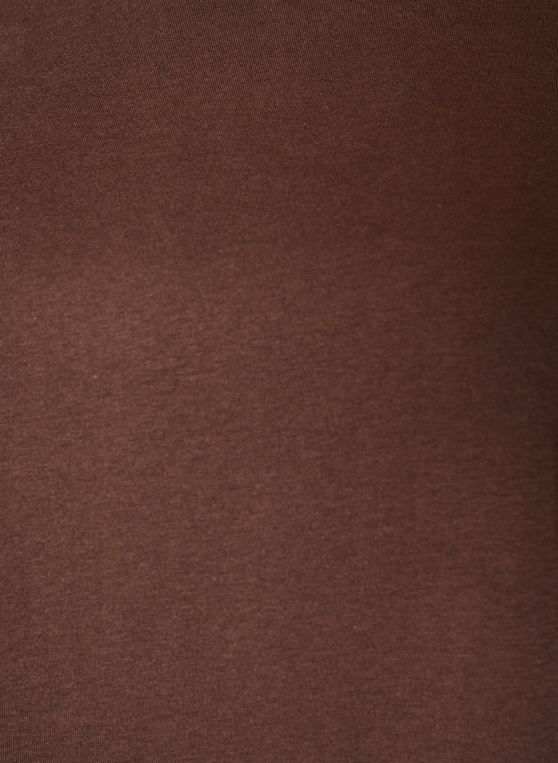 ZizziT-shirt med asymmetrisk blondekant, Brun, Packshot image number 2