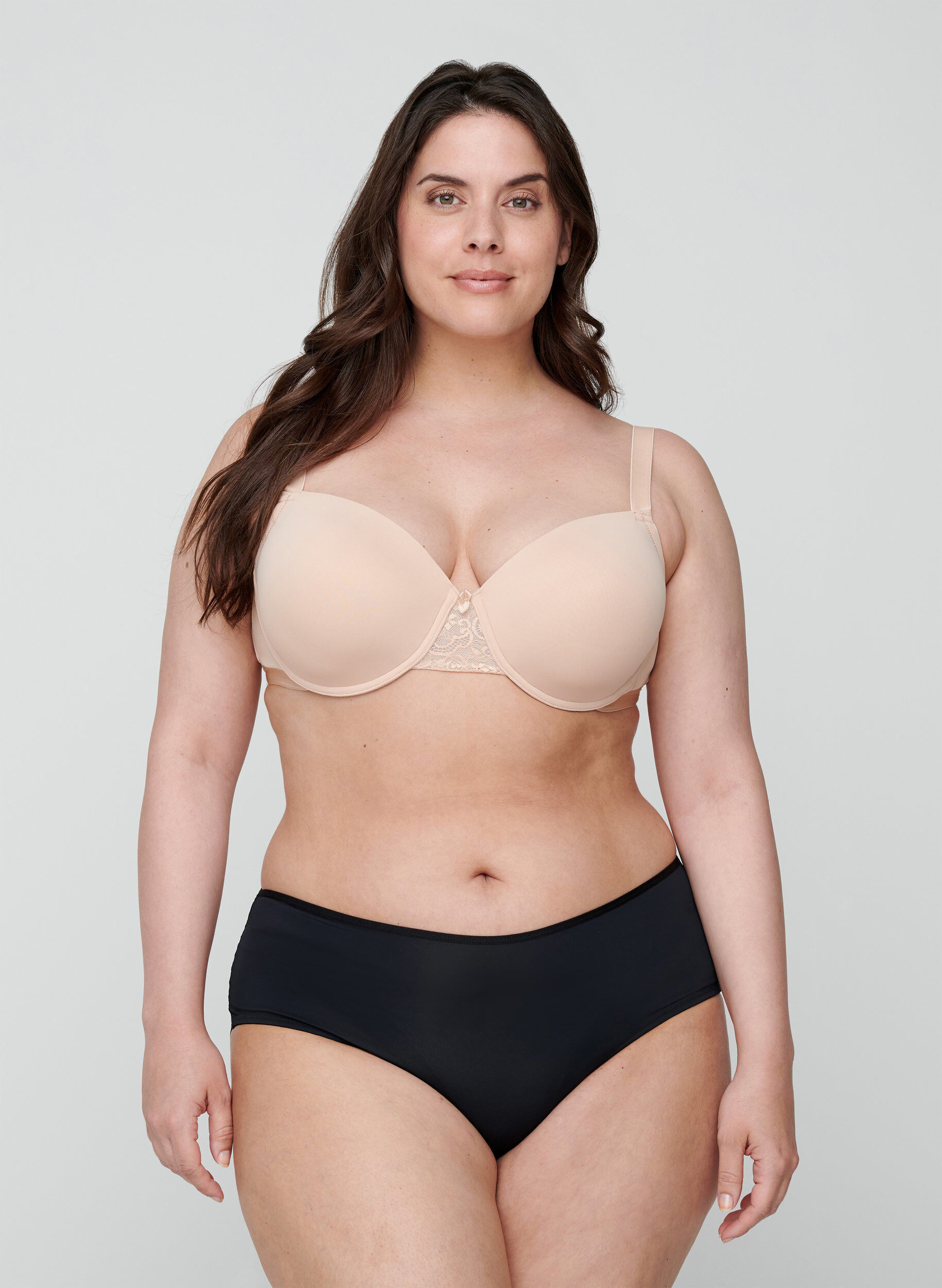 Zizzi Formst&oslash;bt bh med mesh, Beige, Model image number 1