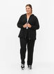 Sweat cardigan med hætte, Black, Model image number 3