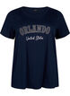 Bomulds t-shirt med tekst, Navy B. Orlando, Packshot image number 0