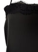 Lang satintop med blondekanter, Sort, Packshot image number 2