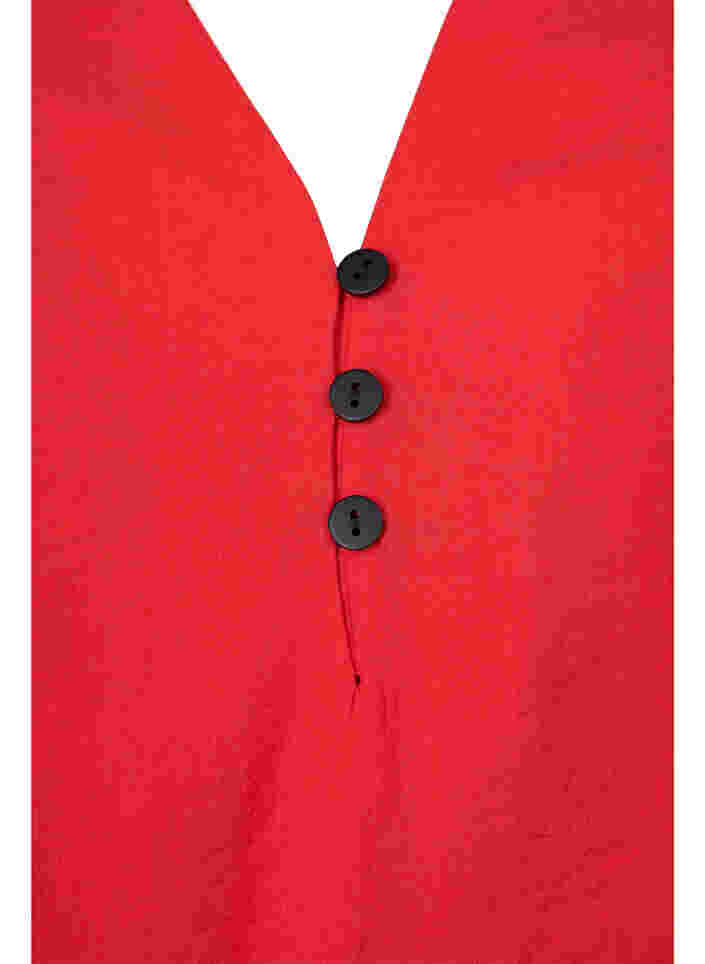 Langærmet bluse i viskosemix, Fiery Red, Packshot image number 2