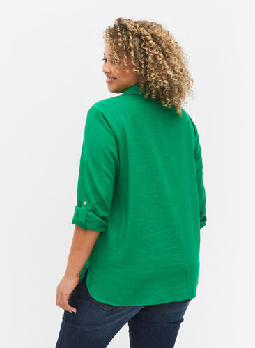 Skjortebluse med knaplukning, Jolly Green, Model image number 1