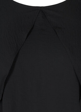 Bluse med ballonærmer og smock, Black, Packshot image number 2