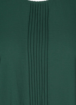 Bluse med 3/4 pufærmer og smock, Pine Grove, Packshot image number 2
