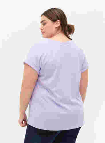 Kortærmet t-shirt i bomuldsblanding, Lavender, Model image number 1
