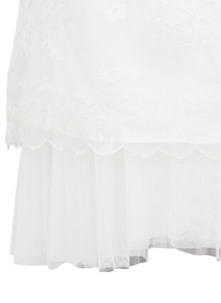 Ærmeløs brudekjole med v-udskæring, Star White, Packshot image number 3