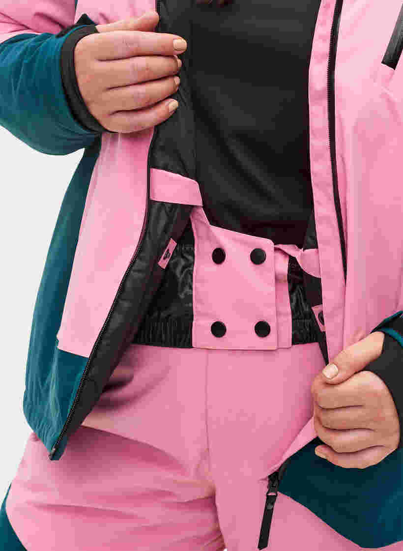 Skijakke med aftagelig hætte, Sea Pink Comb, Model image number 2