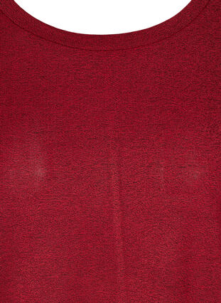 Ensfarvet bluse med lange ærmer, Red, Packshot image number 2