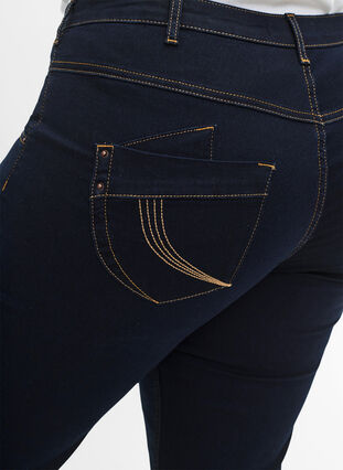 Regular fit Gemma jeans med høj talje, Blue denim, Model image number 4