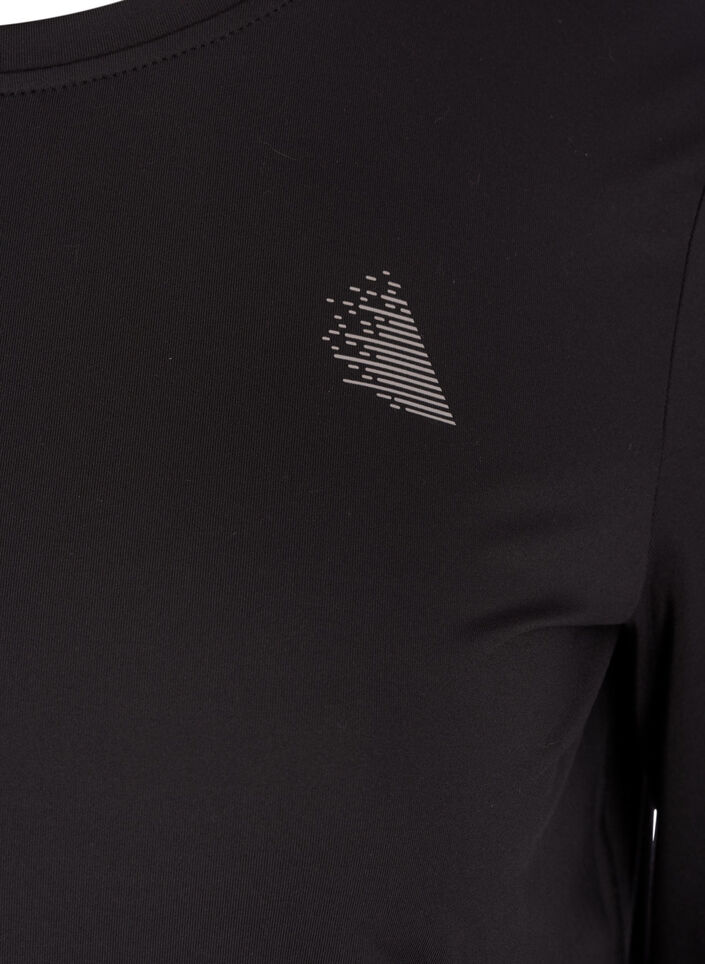 Tr&aelig;ningsbluse med lange &aelig;rmer, Sort, Packshot image number 2