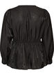 Glansfuld viskosebluse med peplum-effekt, Sort, Packshot image number 1