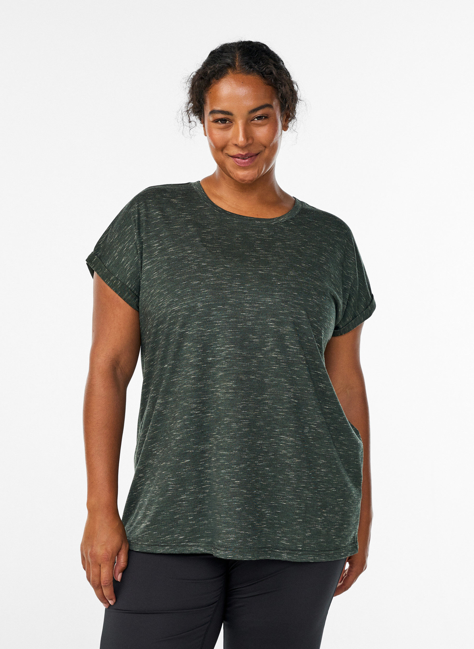 ZizziL&oslash;s tr&aelig;nings t-shirt med korte &aelig;rmer, Gr&oslash;n, Model image number 0