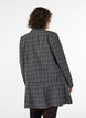 Kort blazer med ternet m&oslash;nster, Gr&aring;, Model image number 2