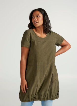 Kjole med lommer, Ivy green, Model image number 0