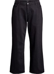 Wide leg jeans med h&oslash;j talje, Sort