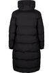 Lang puffer vinterjakke med h&aelig;tte, Sort, Packshot image number 1