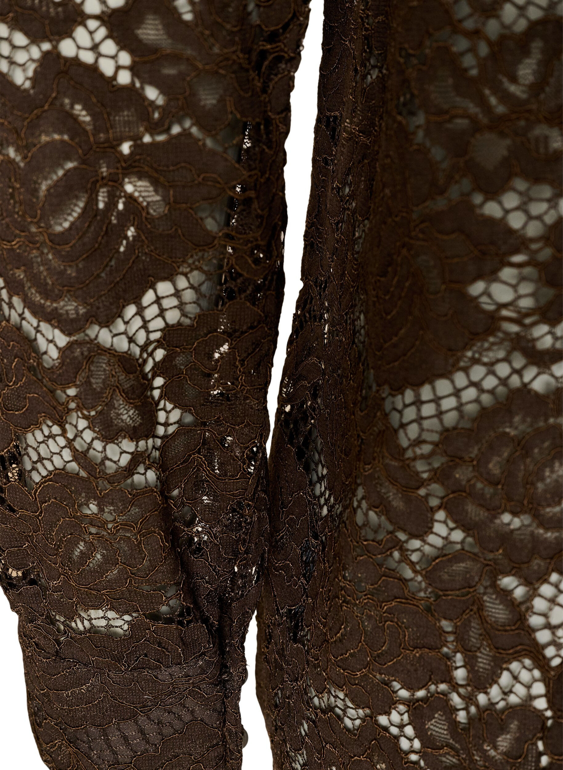ZizziBlondeskjorte med perleknapper, Brun, Packshot image number 3