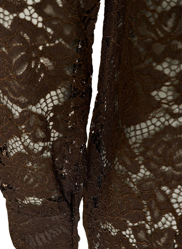 Blondeskjorte med perleknapper, Brun, Packshot image number 3