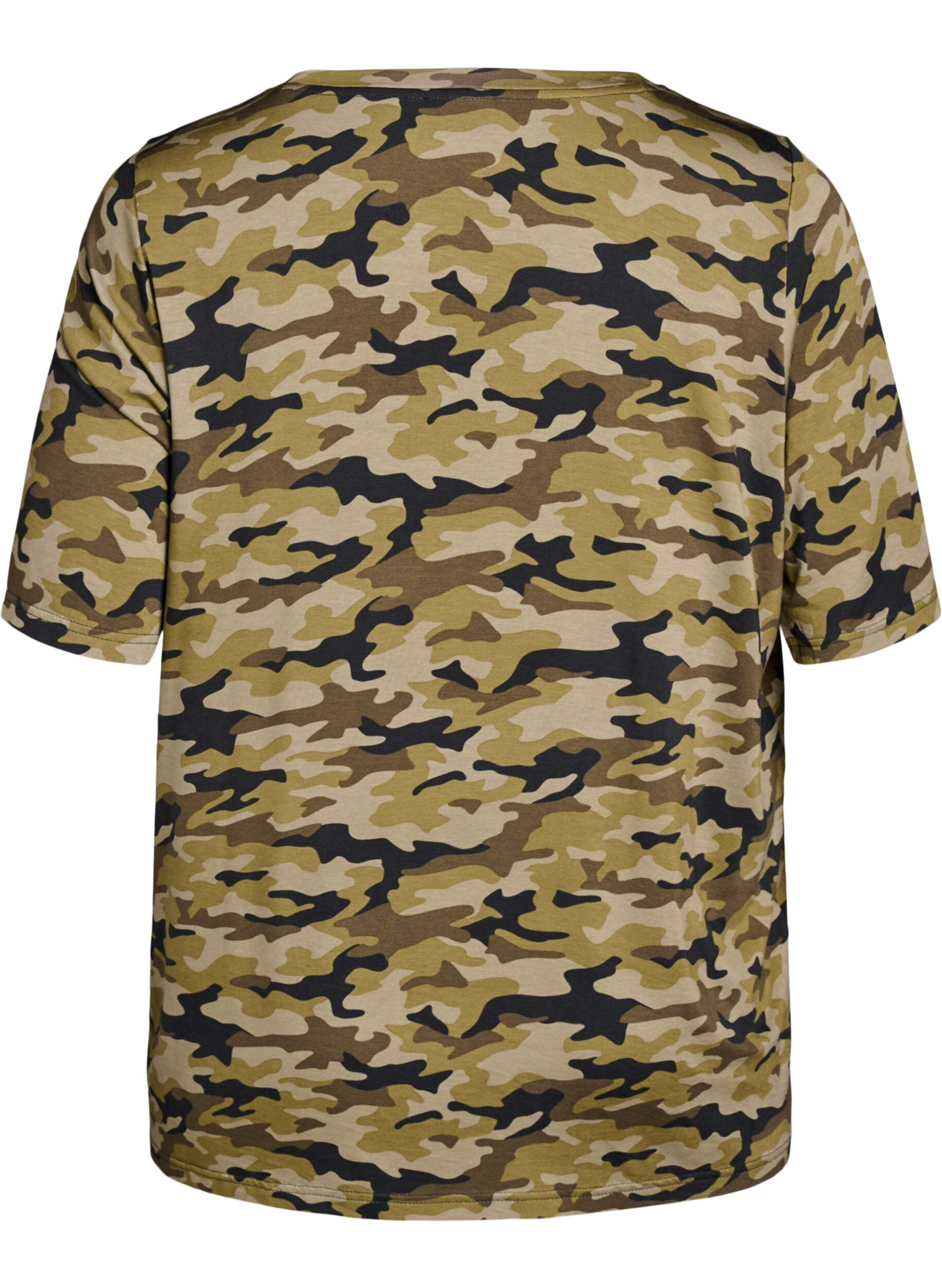 ZizziT-shirt med TENCEL&trade; Lyocell og armyprint, Gr&oslash;n, Packshot image number 1