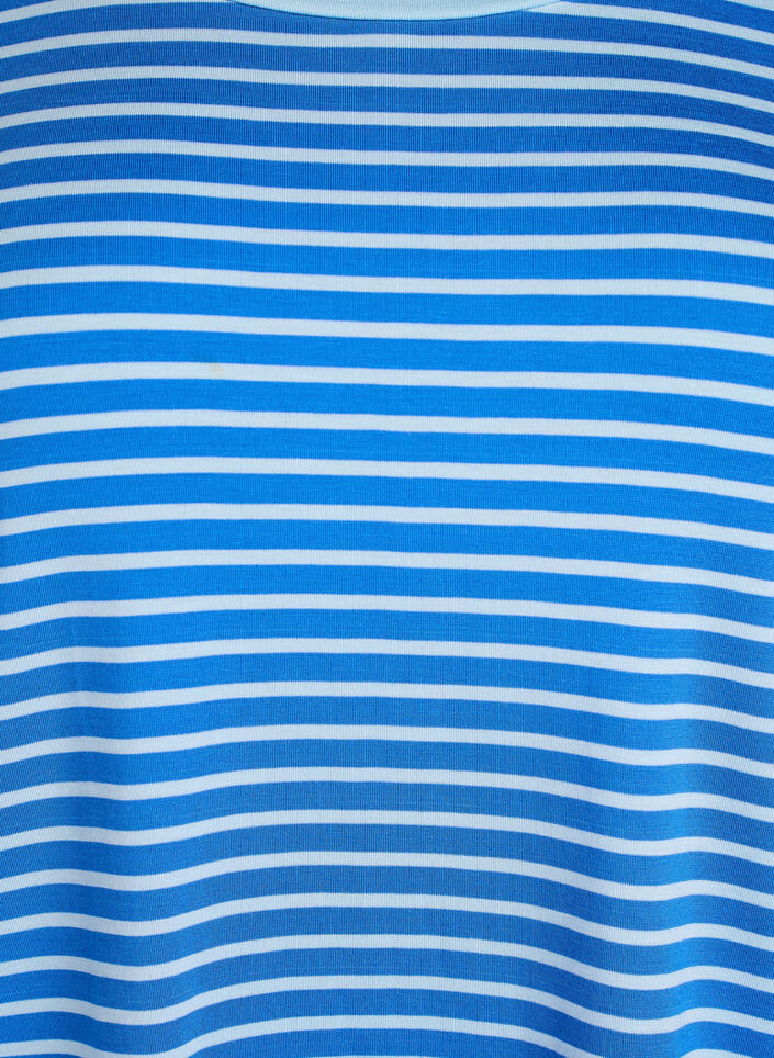 T-shirt med TENCEL&trade; Lyocell og striber, Bl&aring;, Packshot image number 2