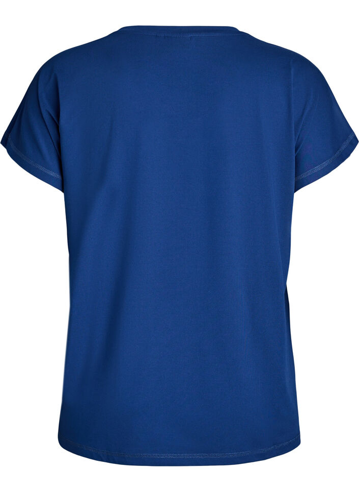 L&oslash;s tr&aelig;nings t-shirt med v-hals, Bl&aring;, Packshot image number 1