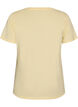 T-shirt i &oslash;kologisk bomuld med velourtekst, Gul, Packshot image number 1