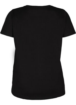 Bomulds t-shirt med nitter, Black, Packshot image number 1