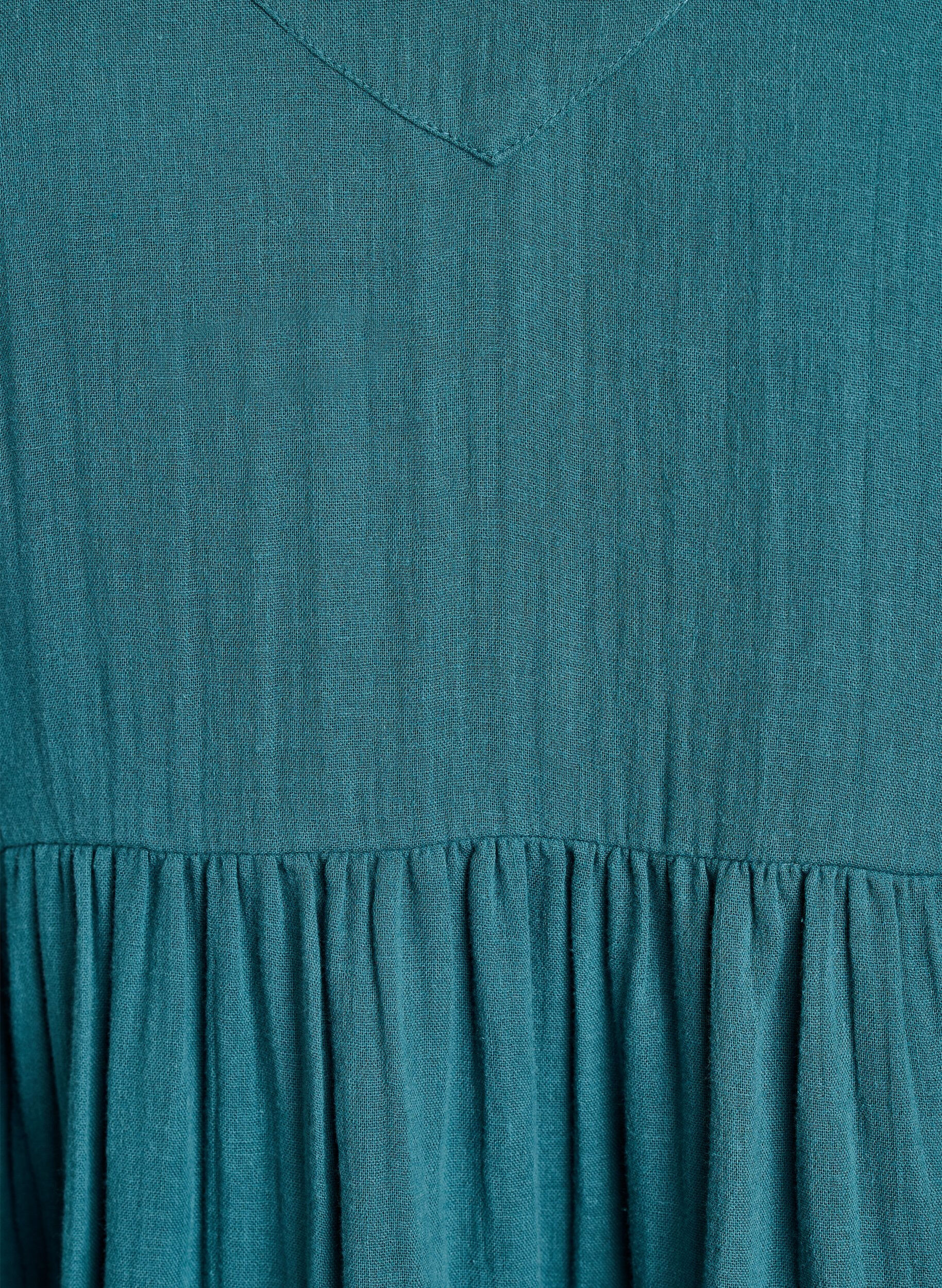 Zizzi Strandkjole i bomuld med smalle stropper, Gr&oslash;n, Packshot image number 2