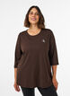 Tr&aelig;ningsbluse med 3/4 &aelig;rmer, Brun, Model image number 0