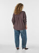 Skjorte i viskose med gyldne knapper, Brun, Model image number 2