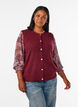 Strikket vest med dekorative knapper, M&oslash;rk Bordeaux, Model image number 0