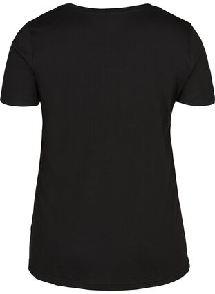 Kortærmet t-shirt med rund hals, Black, Packshot image number 1