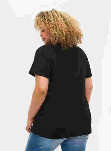 2-pak basis t-shirt i bomuld, Black/Bright W, Model image number 1