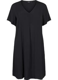 Viskose kjole med A-form, Sort
