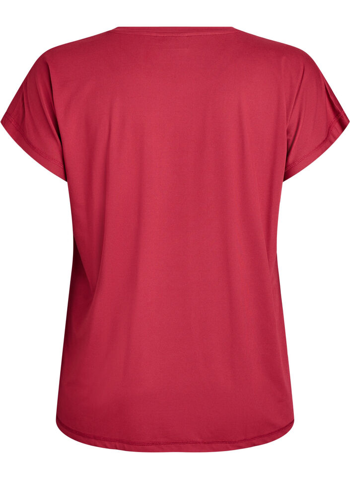 Ensfarvet tr&aelig;nings t-shirt, R&oslash;d, Packshot image number 1
