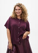 Strik cardigan med korte &aelig;rmer, M&oslash;rk Bordeaux, Model image number 0