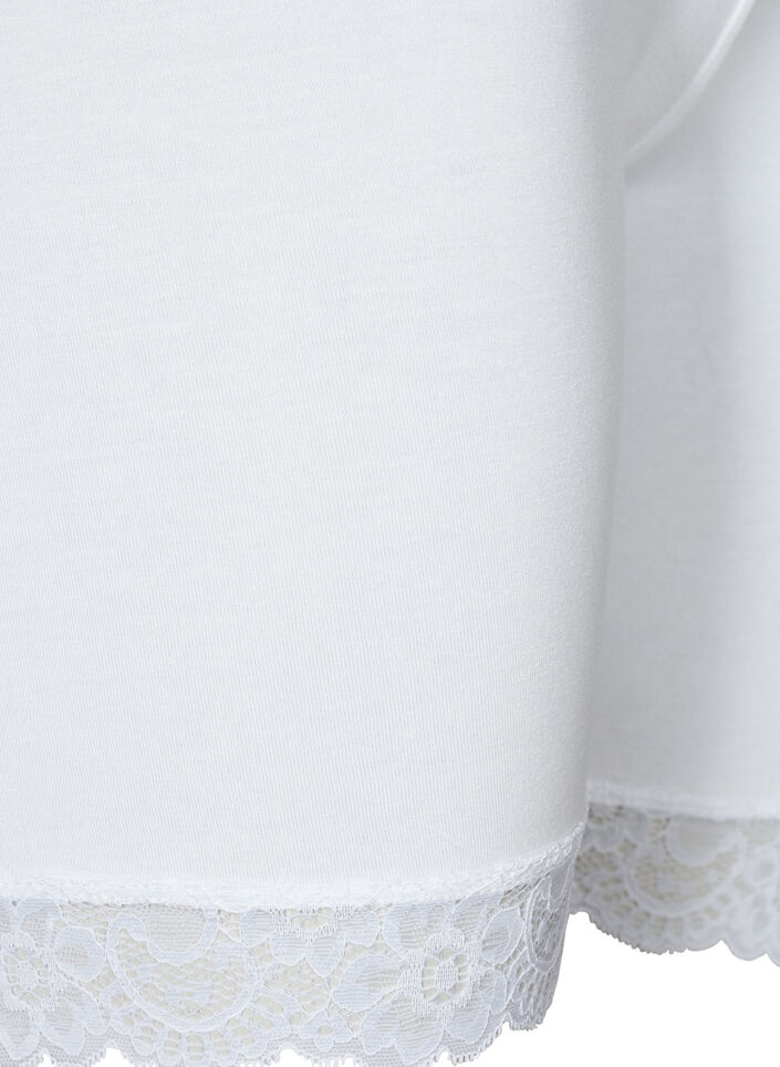 Cykelshorts med blondekant, Hvid, Packshot image number 3