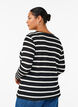 Bluse med striber og lange ærmer, Black Sand Stripe, Model image number 1