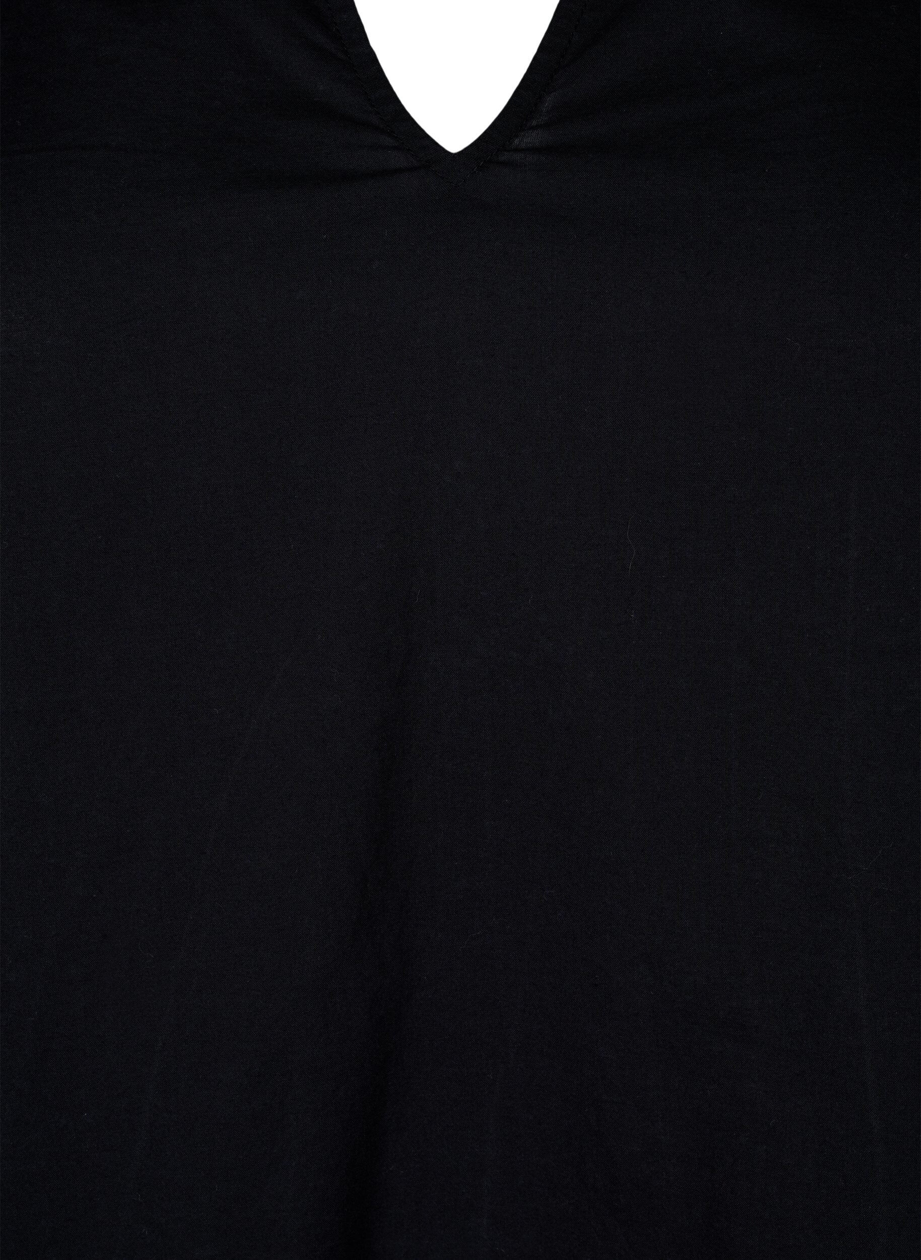 Zizzi Bluse med lange &aelig;rmer og dekorative detaljer, Black, Packshot image number 2