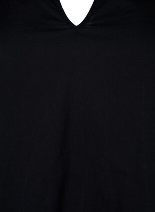 Bluse med lange ærmer og dekorative detaljer, Black, Packshot image number 2