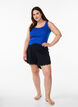 L&oslash;se natshorts med ribstruktur og blondekant, Sort, Model image number 1