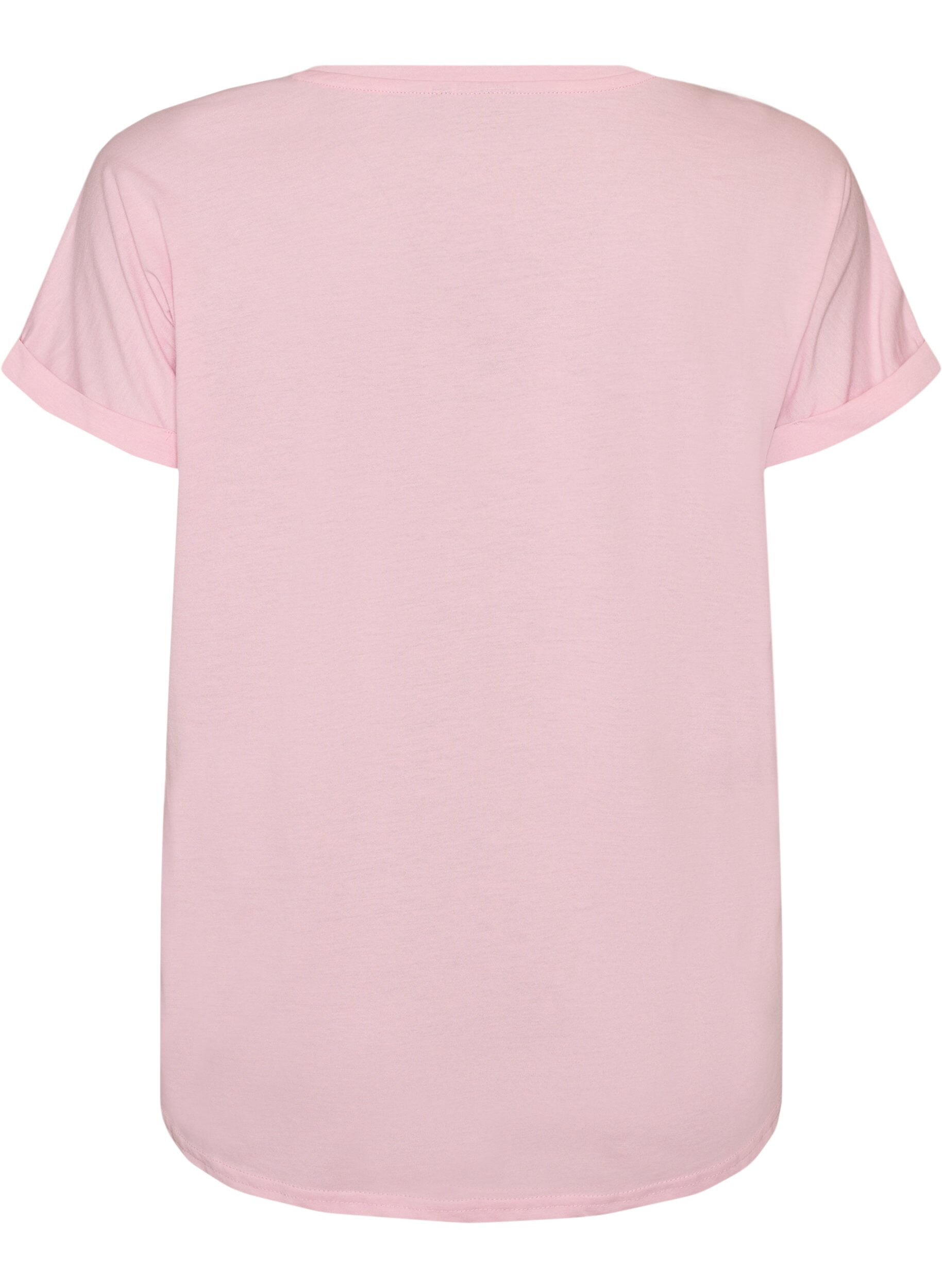 ZizziKort&aelig;rmet T-shirt i bomuldsblanding, Lyser&oslash;d, Packshot image number 1