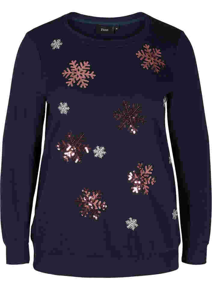 Jule sweatshirt , Night Sky Snow, Packshot image number 0