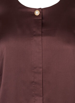 Skjortebluse med rund halsudskæring, Fudge, Packshot image number 2