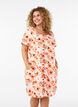 Kort&aelig;rmet bomuldskjole med print, Orange, Model image number 0