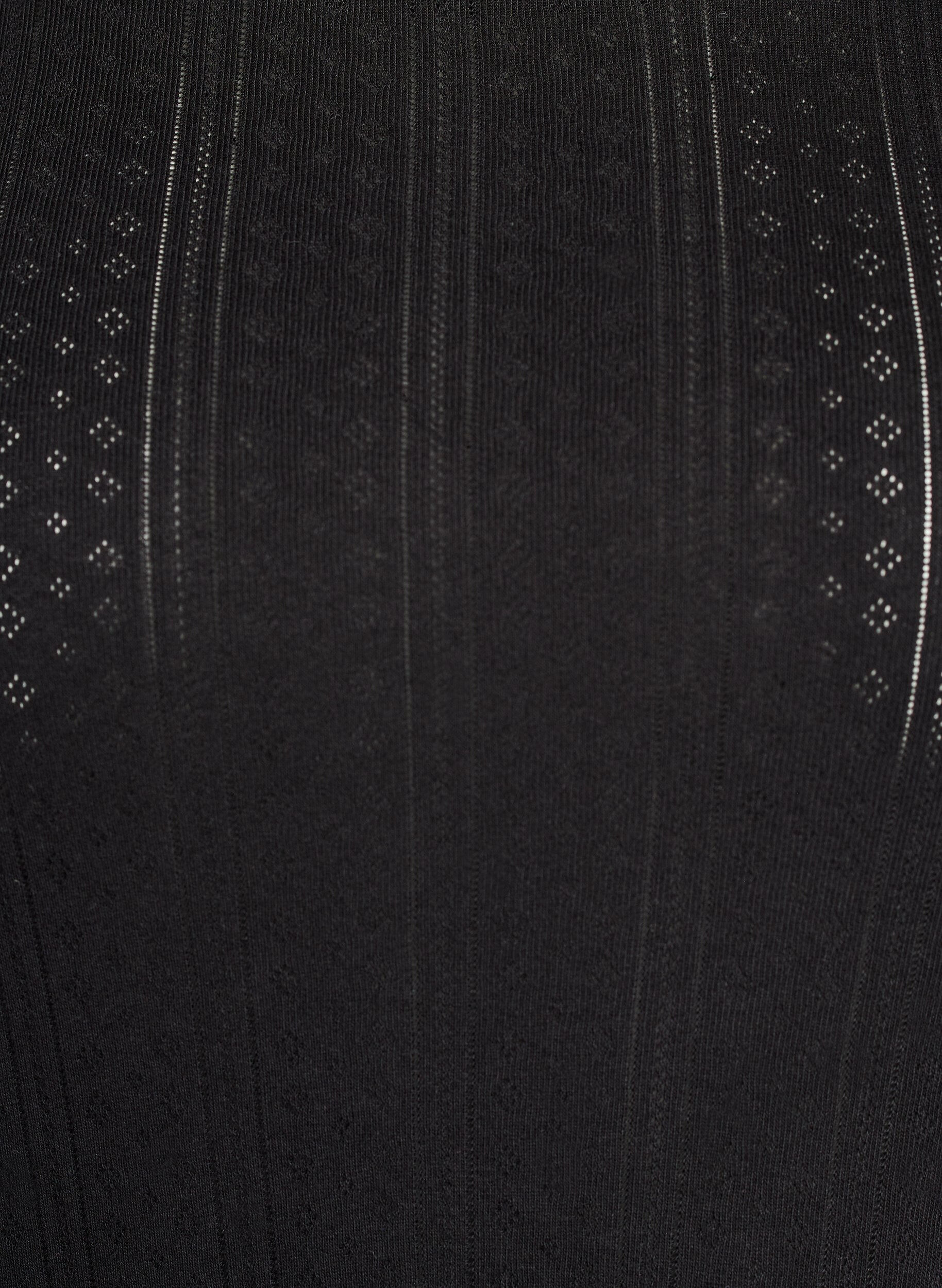 Zizzi T-shirt i bomuld med hulm&oslash;nster, Sort, Packshot image number 2